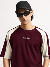 Bound Burgundy Half Sleeve T-Shirt