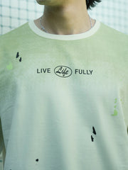 Life Fully Green, Cream Half Sleeve T-Shirt