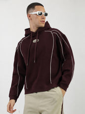 Detroit Arc Burgundy Full Sleeve Sweatshirt
