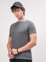 Interloop Flatknit Grey Half Sleeve T-Shirt