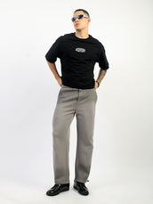 Gothic Newyork Half Sleeve Black Boxy T-Shirt