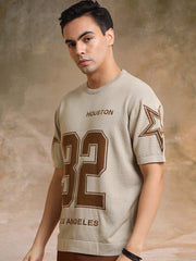 Houston Beige Half Sleeve T-Shirt