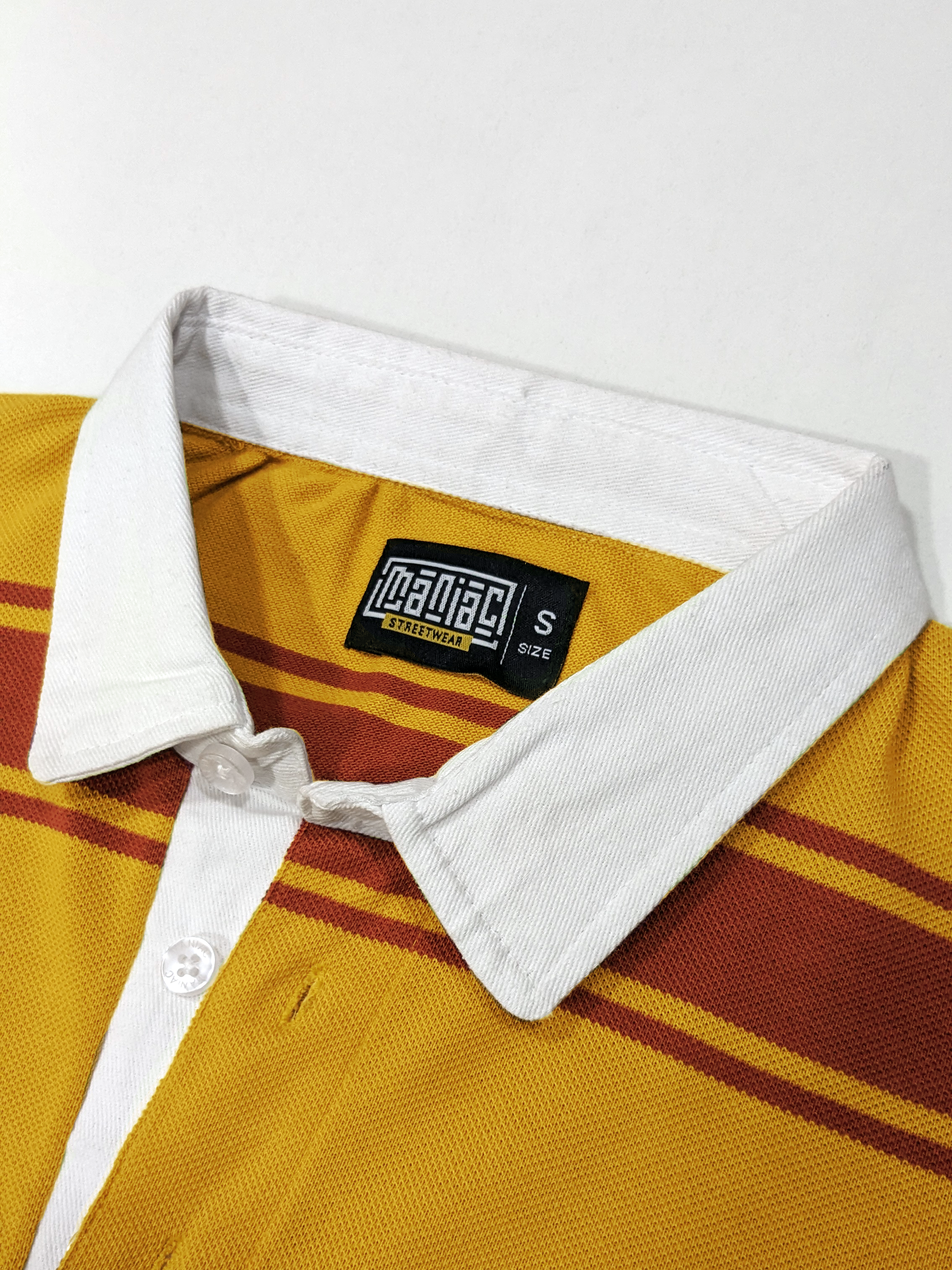 Auto Stripes Yellow Red Polo T-Shirt