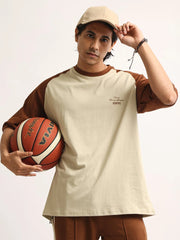 Disruptive Biscuit, Brown Half Sleeve T-Shirt