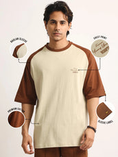 Disruptive Biscuit, Brown Half Sleeve T-Shirt