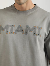 Miami Washed Grey Half Sleeve T-Shirt
