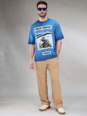 AcidWash Helix Denim Blue Half Sleeve T-Shirt