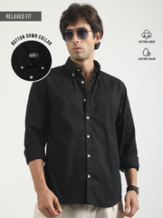 Soft Twill Black Full Sleeve Shirt