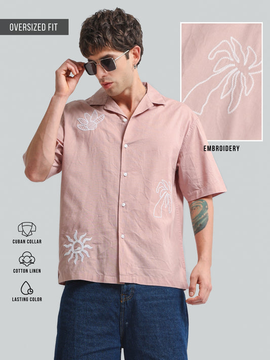 Embroidery Pink Shirt