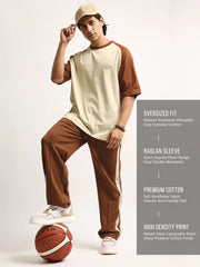 Disruptive Biscuit, Brown Half Sleeve T-Shirt
