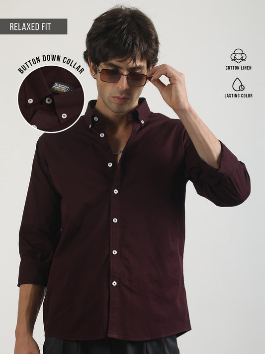 Soft Twill Maroon Full Sleeve Shirt