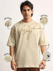 Young Pufff Print Biscuit Half Sleeve T-Shirt
