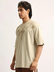 Young Pufff Print Biscuit Half Sleeve T-Shirt