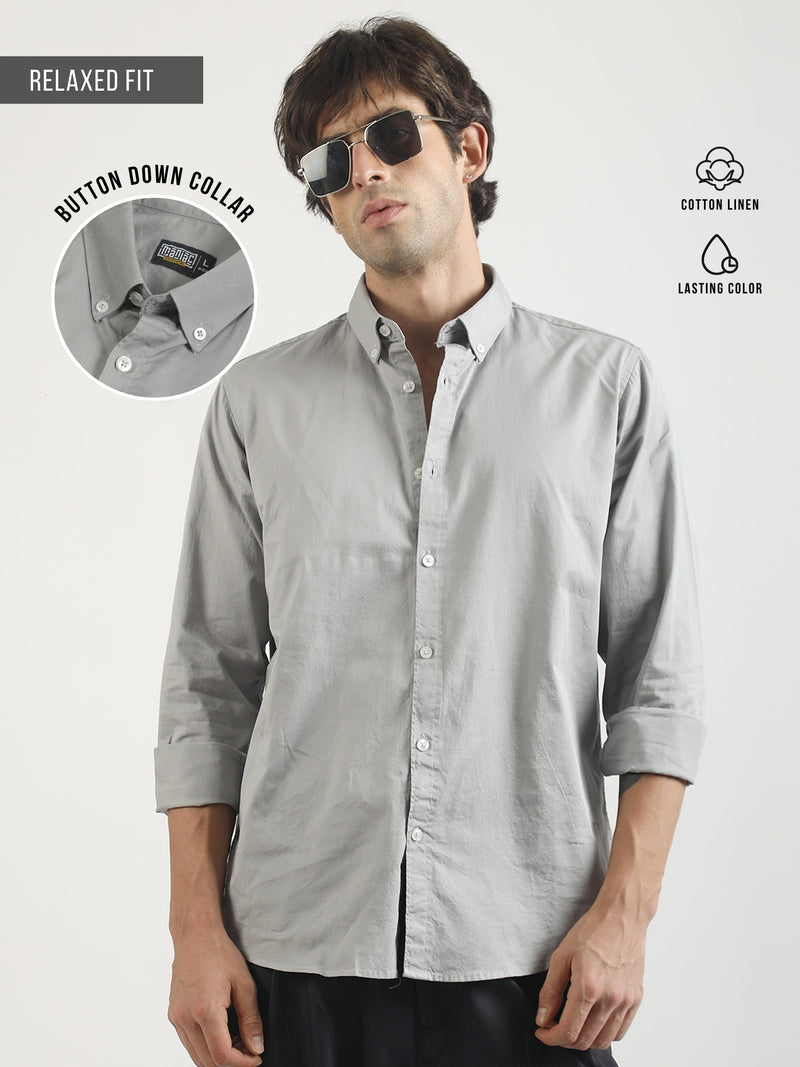 Soft Twill Steel Grey Full Sleeve Shirt