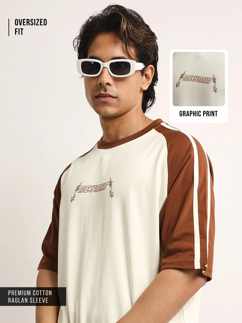 Beyound Cream, Brown Half Sleeve T-Shirt