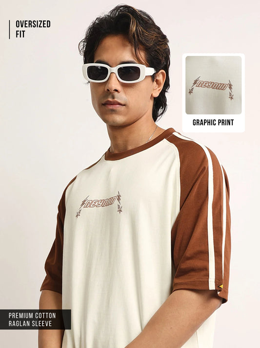 Beyound Cream, Brown Half Sleeve T-Shirt