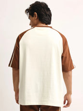 Beyound Cream, Brown Half Sleeve T-Shirt