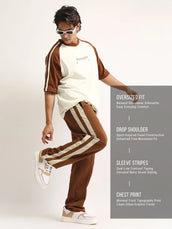 Beyound Cream, Brown Half Sleeve T-Shirt