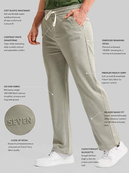 Grey Embossed Baggy Fit Trackpant