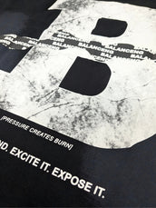 B Print Black Half Sleeve T-Shirt