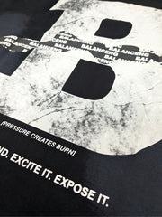 B Print Black Half Sleeve T-Shirt