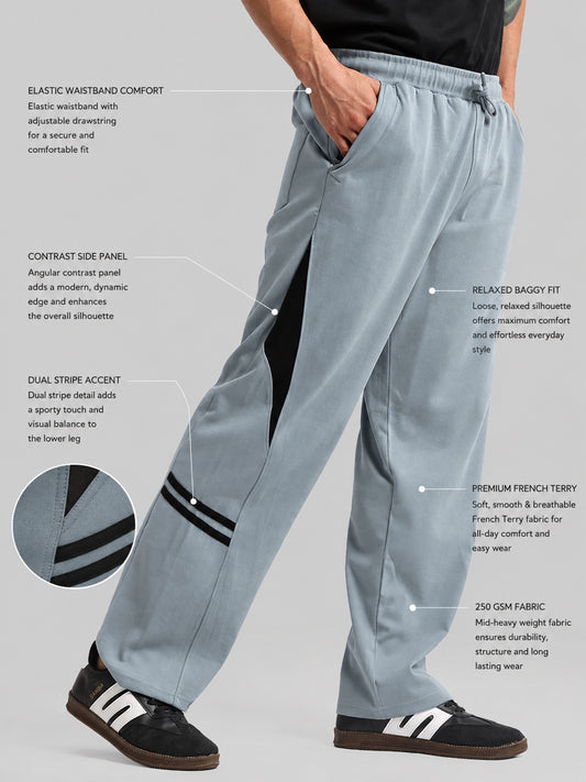 Rapid Flow Light Grey Baggy Fit Trackpant