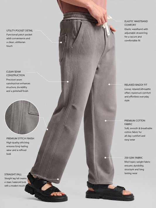 Grey Ombre Print Baggy Fit TrackPant