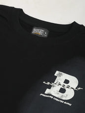 B Print Black Half Sleeve T-Shirt