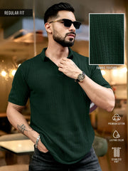 Airstripe Dark Green Half Sleeve Grey Polo T-Shirt