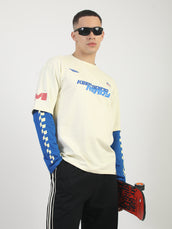 Doctor Sleeve Race Cream, Royal Blue Full Sleeve T-Shirt