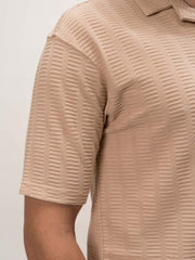 Matrix Knit Butterscotch Half Sleeve Shirt