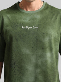 Rise Beyound Limits Green Half Sleeve T-Shirt
