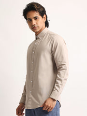 Oxford Taupe Full Sleeve Shirt