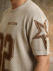 Houston Beige Half Sleeve T-Shirt