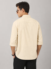 LeafLine Embroidery Beige Shirt