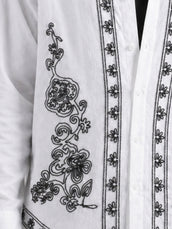 Mystic Bloom White Embroidery Full Sleeve Shacket