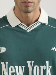 NewYork NYC Bottle Green Half Sleeve Polo T-Shirt