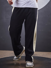 Black cordpanel track pants for men - view 5