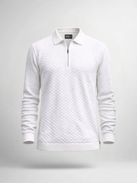 Imperial White Full Sleeve Polo T-Shirt
