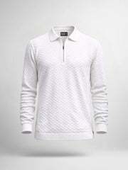 Imperial White Full Sleeve Polo T-Shirt