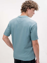 Seersucker Light Blue Half Sleeve T-Shirt