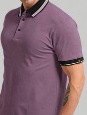 Dark Onion Contrast Half Sleeve Polo T-Shirt