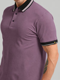 Dark Onion Contrast Half Sleeve Polo T-Shirt