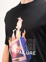 Black Purple Fire Half Sleeve Tshirt