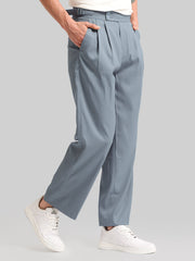 Classic Light Grey Double-Button Gurkha Trousers