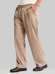 Classic Camel Double-Button Gurkha Trousers