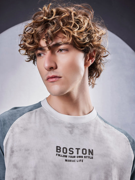 Boston Acid Wash Grey T-Shirt