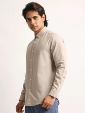 Oxford Taupe Full Sleeve Shirt