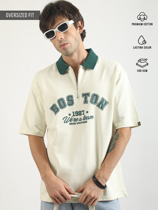 Boston Cream Half Sleeve Polo T-Shirt