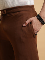 Solid Brown Baggy Fit Cargo